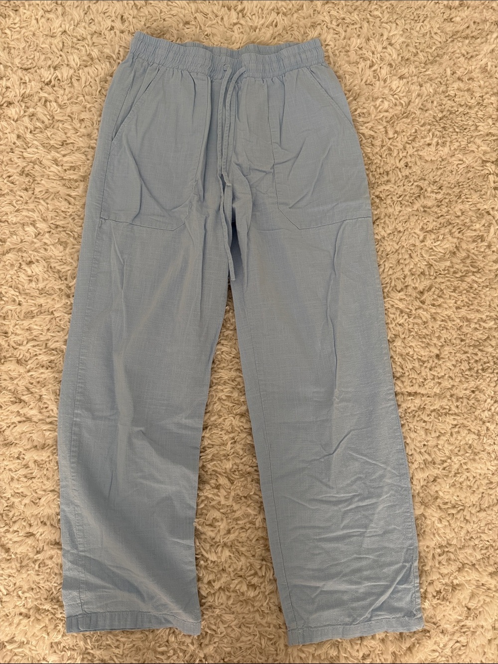 Women's Light Blue lounge linen pants small